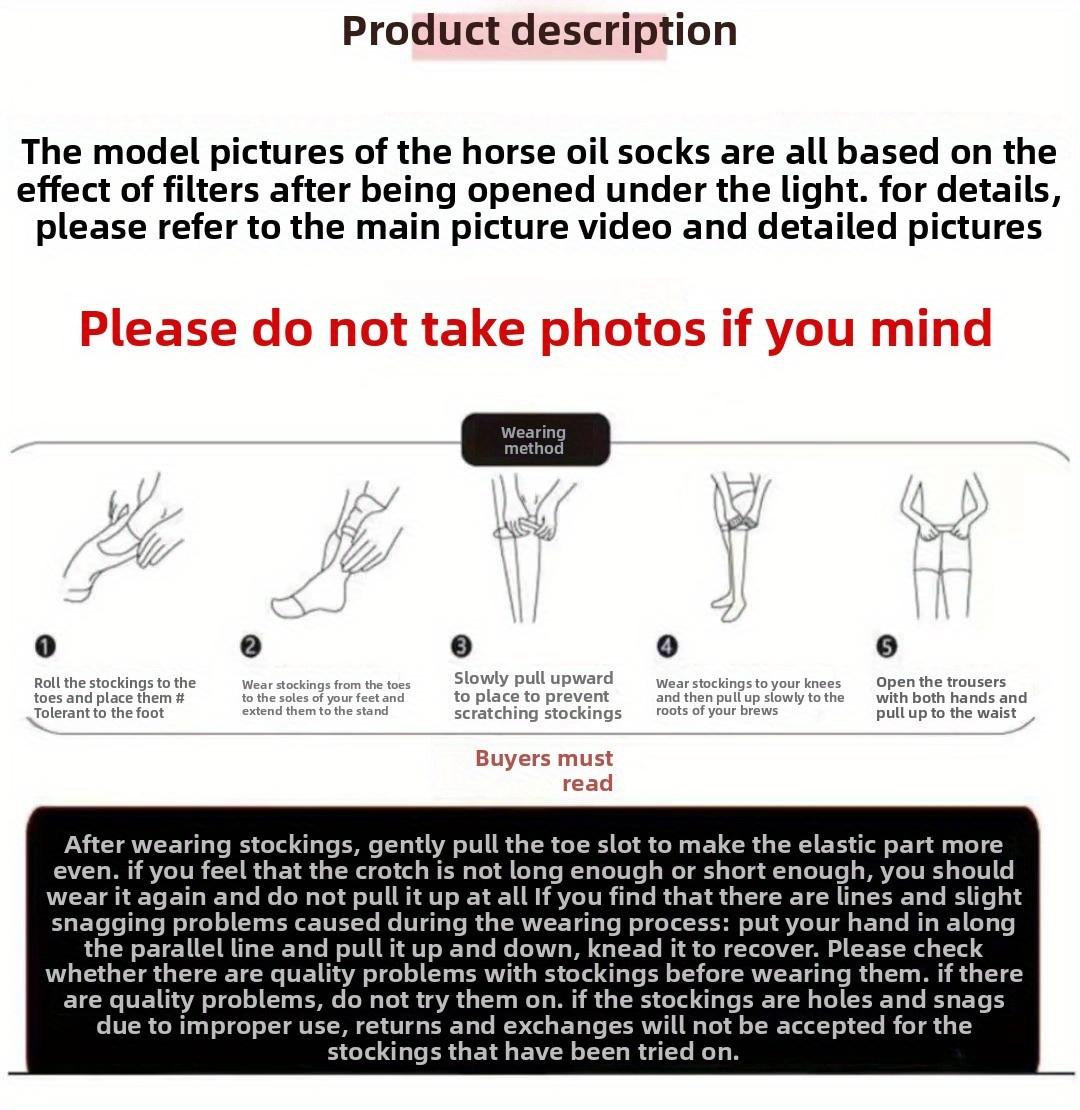 Women 2 Pairs Oil Shiny Pantyhose Stockings Ultra Smooth Thin Sheen High Oily Horse Oil Formula 8D Single Strand Precision Machine Washable Full Coverage Tights for Daily Wear