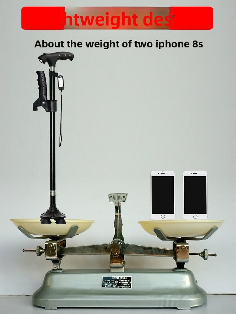 Four-legged aluminum alloy cane for the elderly, cross-border retractable lightweight universal walking aid