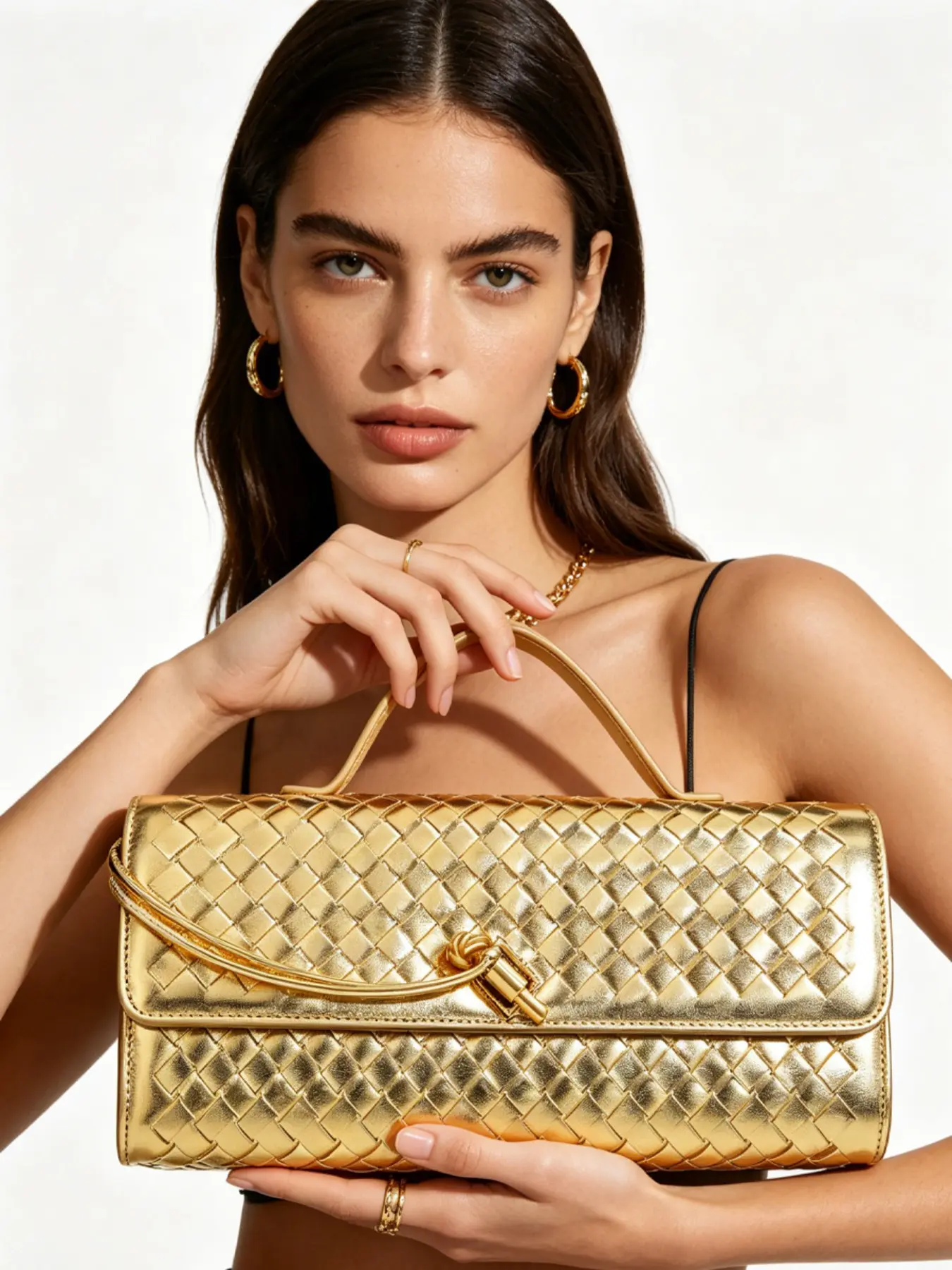 New Fashion Women's Woven Handbag, Commute Evening Bag, Daily Commuter Bag, Stylish Crossbody Backpack, Large Capacity Shoulder Bag, Trendy Clutch