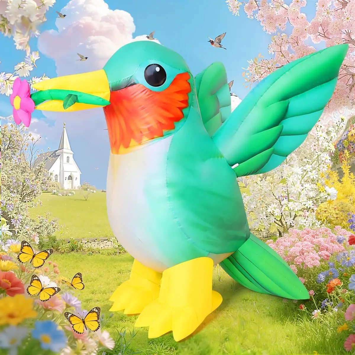 5 FT Inflatables Hummingbird Gifts with Flower Outdoor Decorations Blow Up Yard with Built-in LEDs for Indoor Party Garden Lawn Decorfidget toys