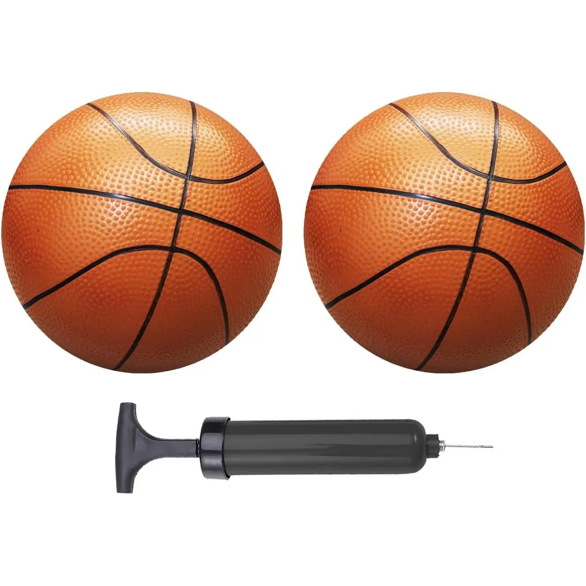 Mini Basketballs 2 Pack 5" Set with Pump Needle Durable Material for Mini Hoop 3+ Years Kids Teenagers for Pool Indoors Outdoors