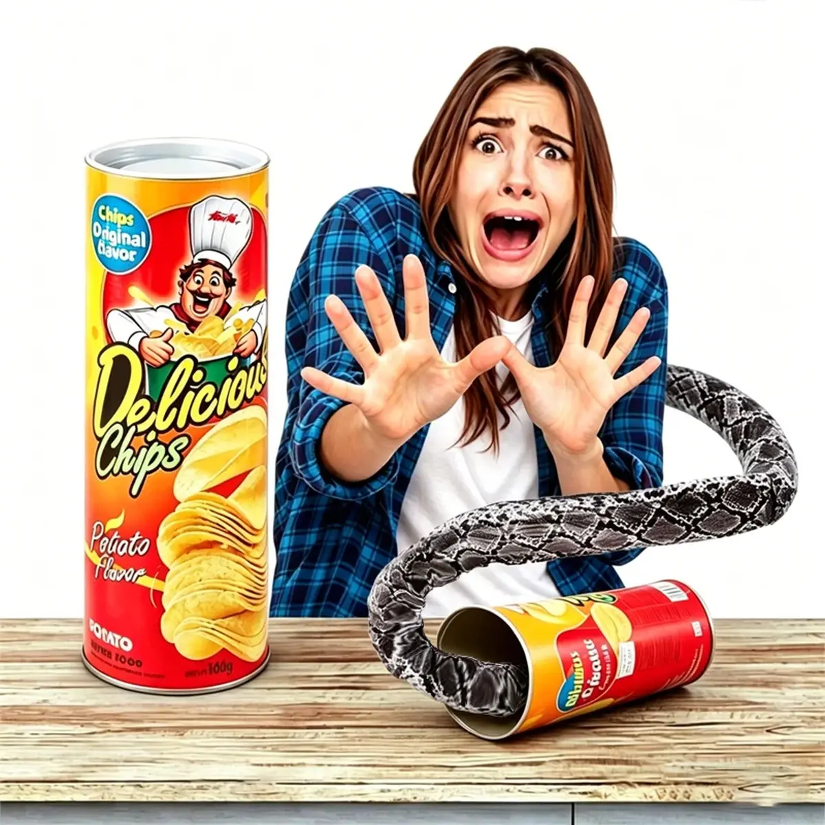 Prank Snake in Chips Can, Multicolor 4 sizes Spring snake in chips can prank, Halloween Sensory Gift, Must-Have Gift, Holiday Gift Exchange, Toy Pack