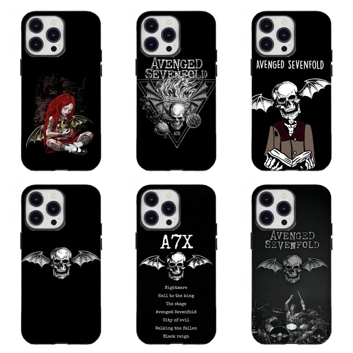 Avenged Sevenfold Death Bat Gothic Heavy Metal Custom Casing, Wireless Smartphone Accessories for iPhone 17/16/15/14/13/12/11 & Samsung S21-S25 Devices, Ideal Fan Gift Cellphone Handheld Shell