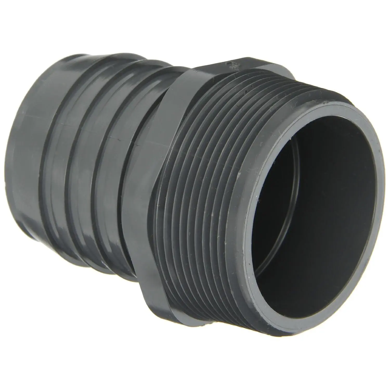 1436 Series PVC Tube Fitting, Adapter, Schedule 40, Gray, 1" Barbed x NPT Male