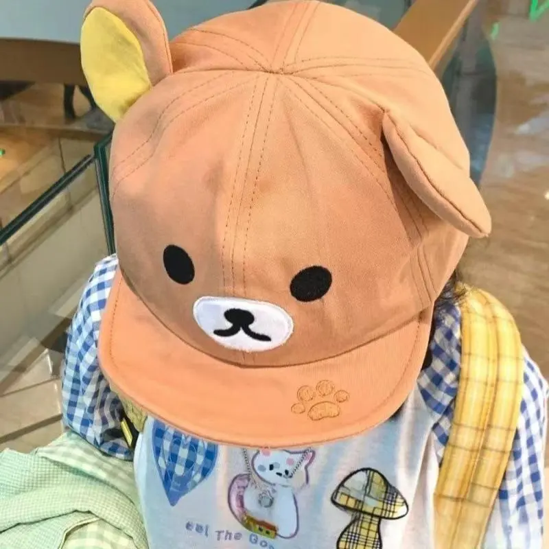Rilakkuma Baseball Hats for Women Kawaii Relax Bear Cap Couple Outdoor Sport Sun Bonnets Spring Summer Headgear Best Friend Gift