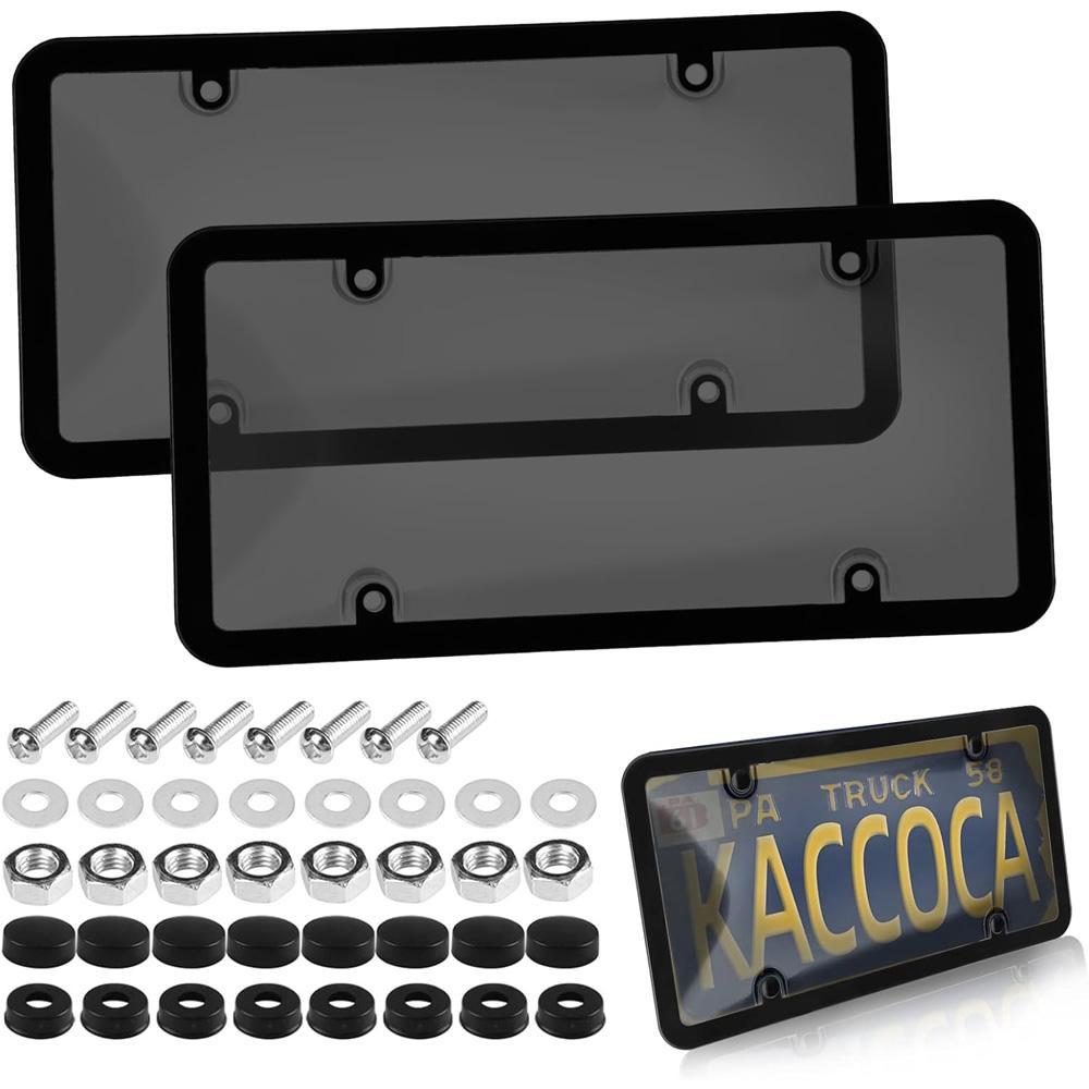 Car License Plate Frame Set with Screws, Nuts, Washers and Screwdriver, 42-Piece Vehicle License Plate Holder, Universal Car Exterior Accessory, Car Accessories