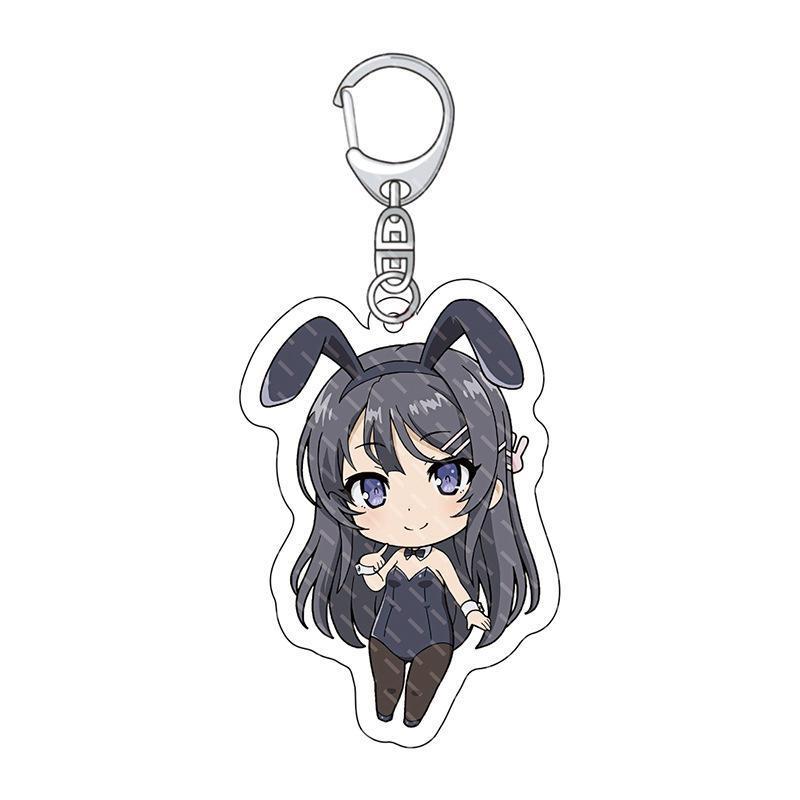 Hot Anime Rascal Does Not Dream of Bunny Girl Senpai Sakurajima Mai Cosplay Acrylic Keychains Accessories Fans Gifts