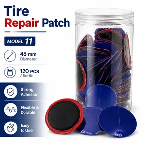 120 PCS Tire Repair Patch Kit, Model 11 RoundTire Patches, 45mm Rubber Puncture RepairPatches in Bottle. Universal Tire RepairSupplies for Cars, Motorcycles & Trucks