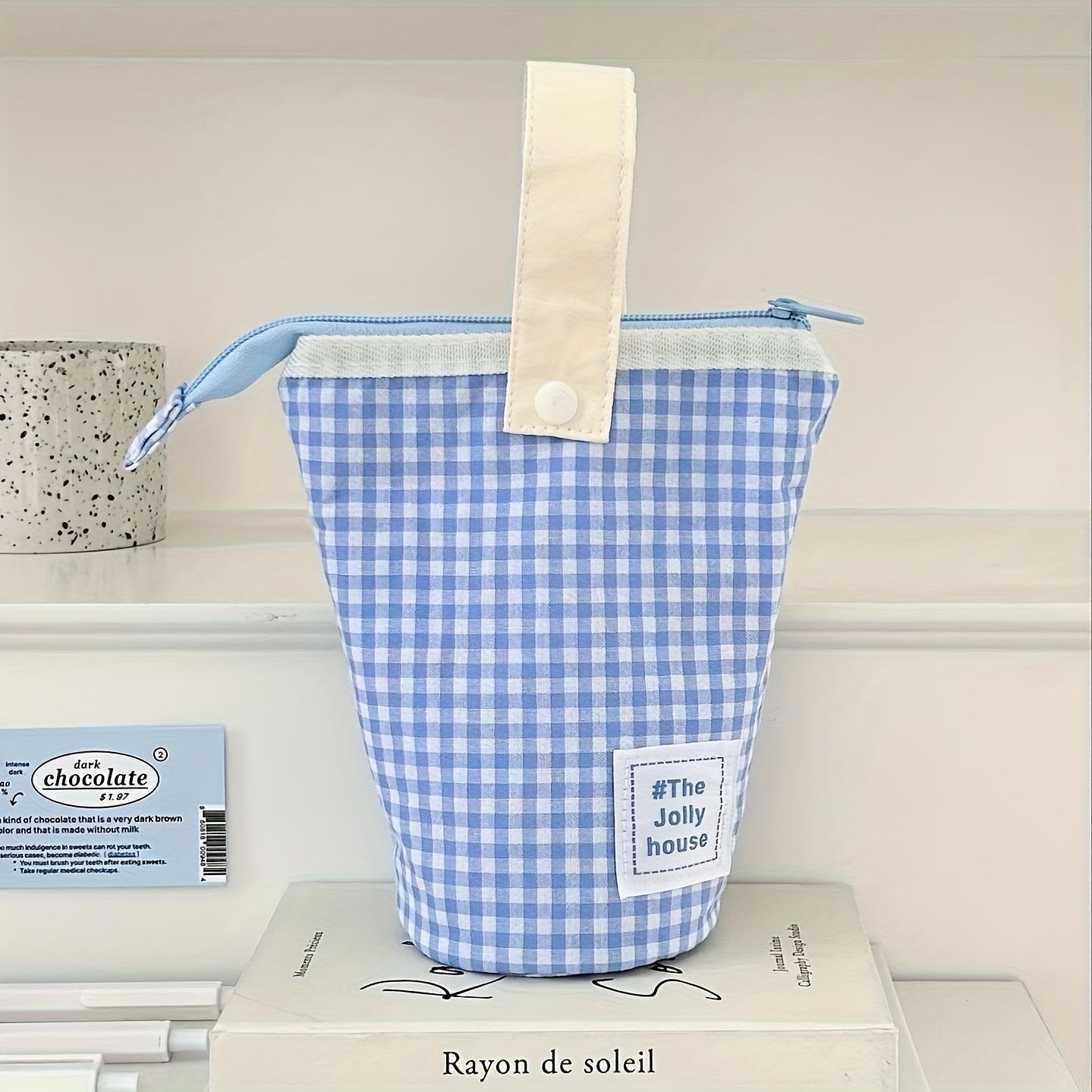 [Stylish Macaron Pencil Case] Stylish & Durable Macaron Color Block Foldable Pencil Case | Spacious Student Pen Holder with Portable Design for Desk or Office Use | Perfect Gift for Friends, Family, Couples, and Besties