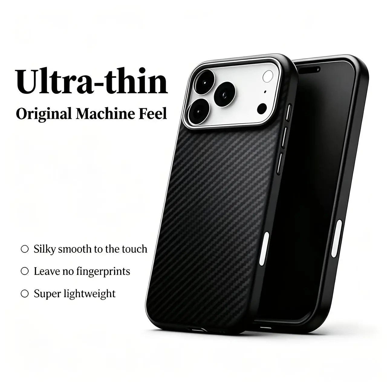Phone Case - Ultra-Thin Carbon Fiber Texture Phone Case for Iphone 17 Apple 17 Pro Max Phone Case New Frosted Iphone 17 Pro Cool Heat Dissipation Case High-End Protective Case Full Package Anti-Fall Men'S And Women'S Easy Shell