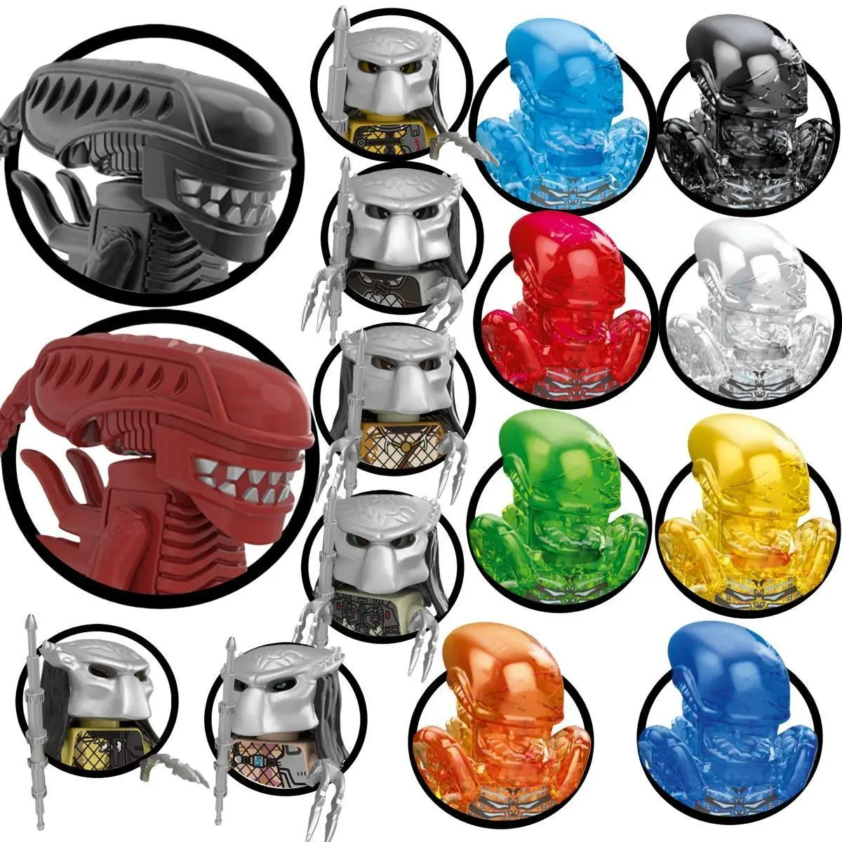 100% Brand New Blind Box Building Blocks - Terminator, Alien VS Predator, Skeleton Skull, Prometheus Movie-Themed Model Figures, ABS Construction, GB Standard 2026 Hot Halloween Gift Toys for Hobbies & Collectibles