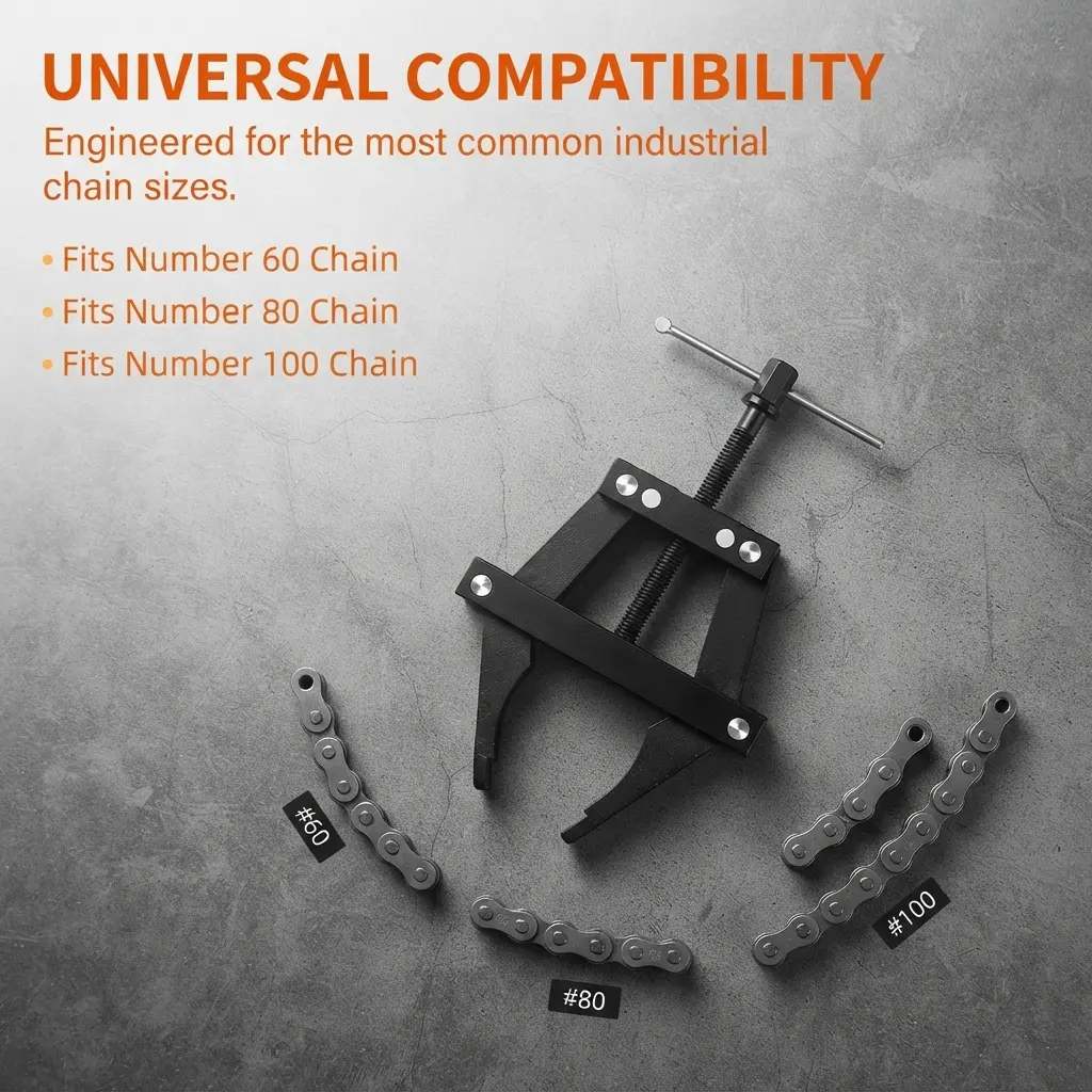 Roller Chain Puller Holder| For#60‑#200 Heavy‑Duty Chain Tool for Motorcycle Go‑Kart ATV Farm Equipment