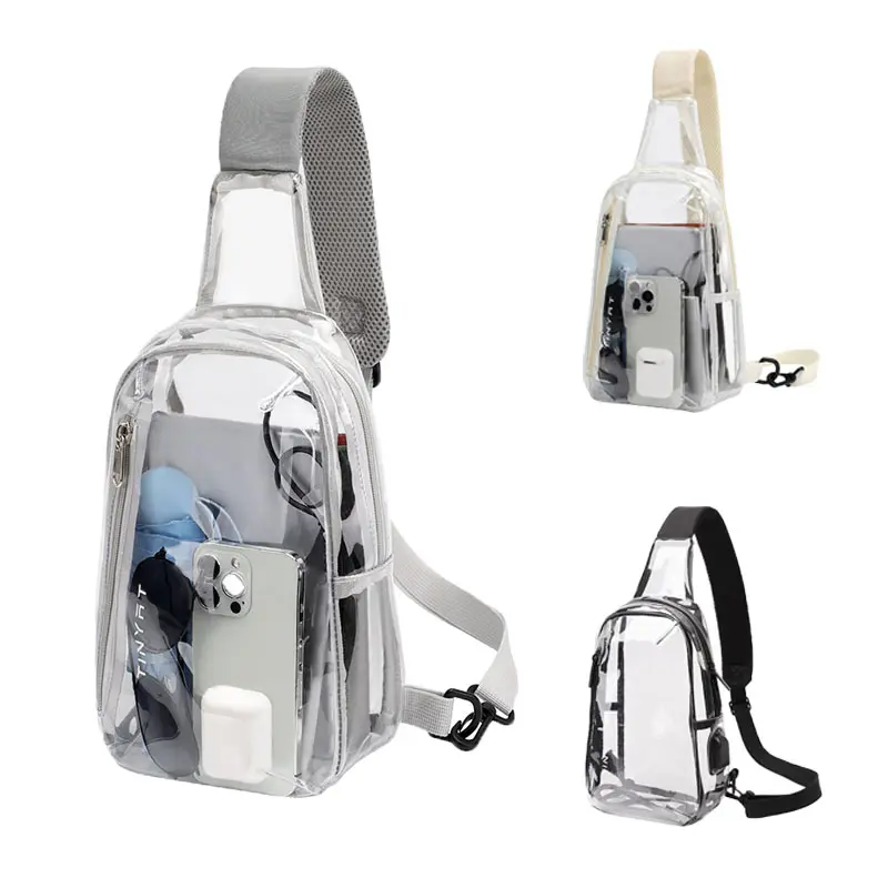 Clear Sling Bag – Unisex Stadium-Approved Clear Sling/Crossbody Bag with Adjustable Strap; Suitable for Phone, Sports, Fitness, Travel, and Casual Use
