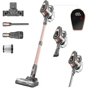 N16 Cordless Vacuum Cleaner, Lightweight Vacuum Cleaners for  with  Suction, 2600mAh  with 45 Mins Runtime, Rechargeable Stick Vacuum Cordless for Hardwood Floor Carpet