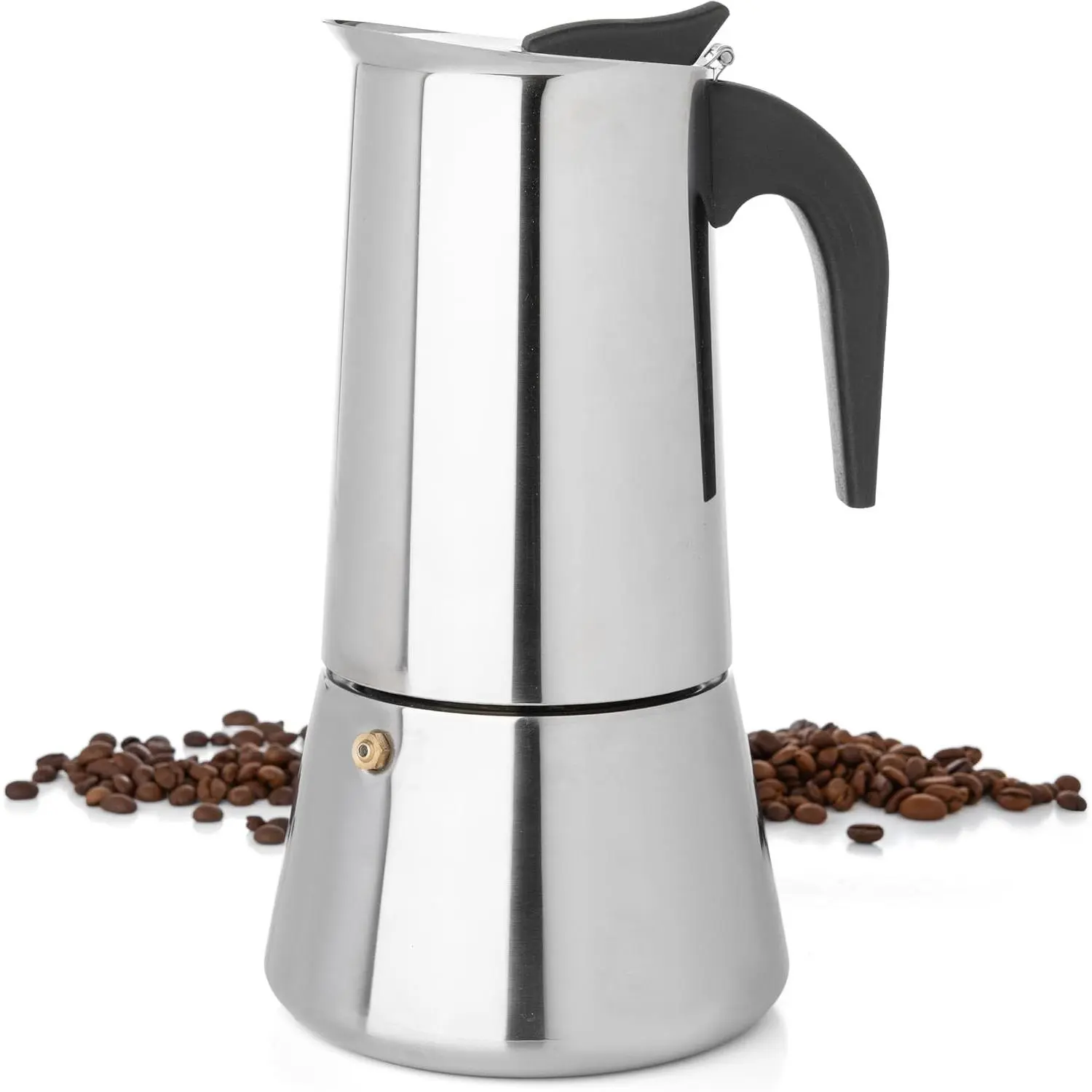 12 Cup Greca Stovetop Espresso Pot 600ml/20oz, Moka Pot with Coffee Percolator Design, Stainless Steel Stove Top Coffee Maker for Camping or Home Use,Italian Stovetop Espresso Maker