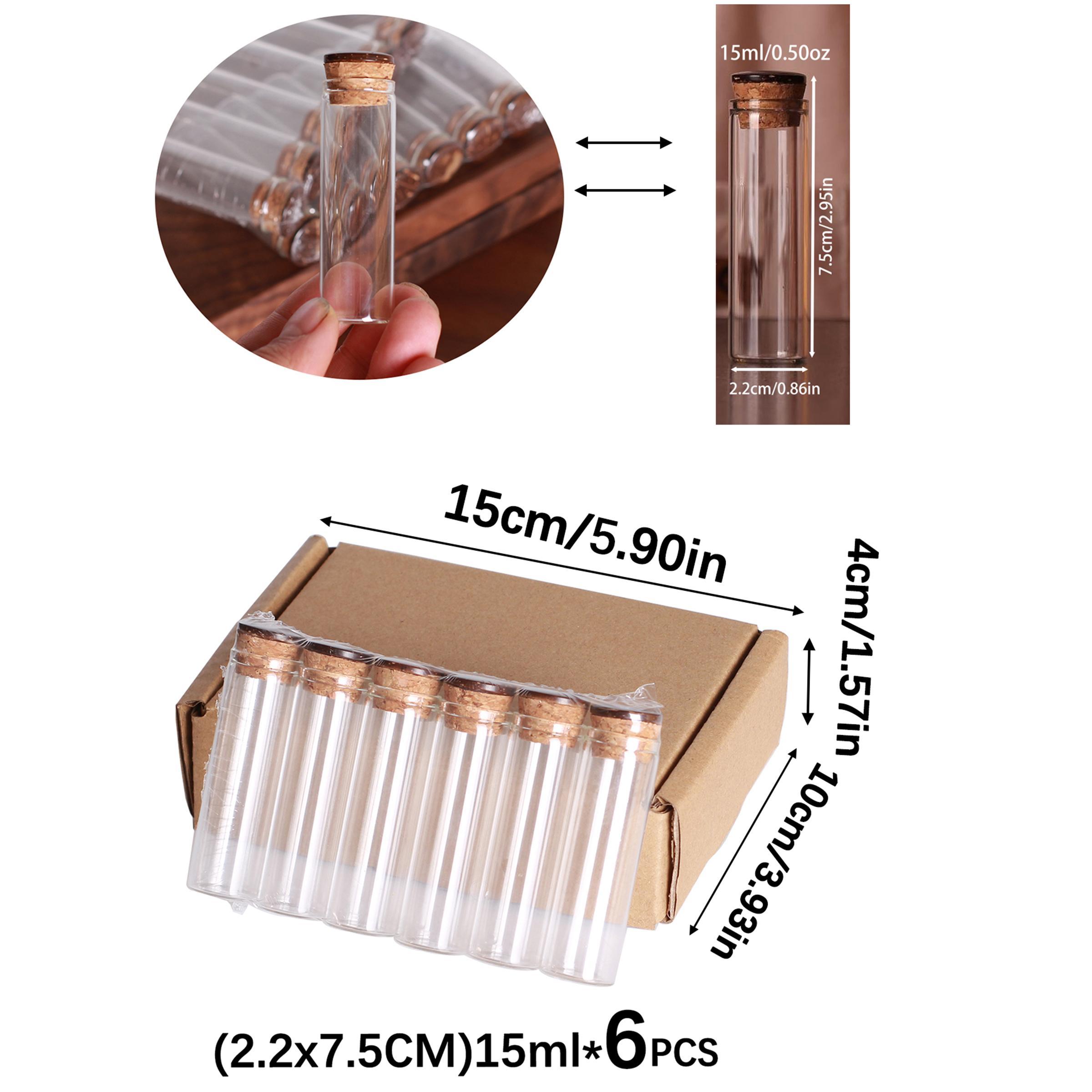 Mini Glass Jar with Cork Stopper, 12pcs/6 Counts Clear Glass Bottle, Reusable Glass Bottles, Portable Storage Jar for Crafts, Projects, Decoration, Party Favors, Glass Spice Jars