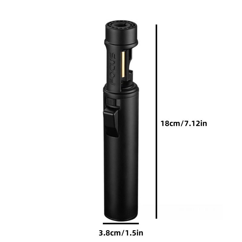 Windproof Jet Flame Lighter 2 In 1 Windproof Lighter - Torch Lighter With Adjustable Jet Flame And 360 Degree Rotation Ignition - Portable Camping Bbq Baking Lighter (Butane Gas Not Included)