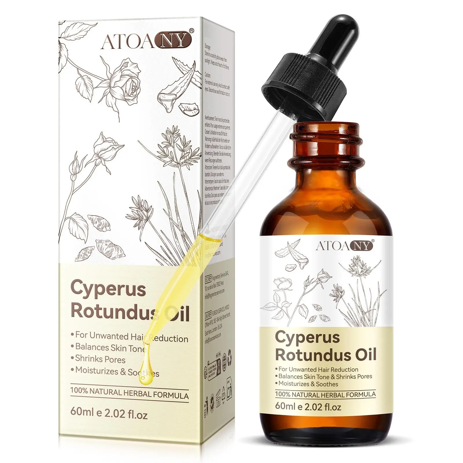 60ml Angelica Root and Stem Essential Oil, Plant Essence Gentle Body Care Oil, relieves dryness and discomfort caused by hair loss, slows down hair growth rate, and creates smooth skin.