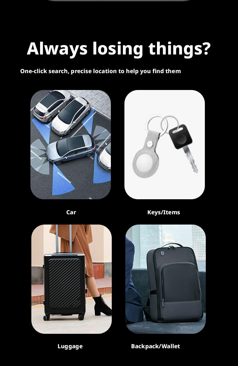 Bluetooth Tracker for Apple FindMy Circular Waterproof Anti-Lost Device Global Precise Locating Wireless Finder for AirTag Key Wallet Phone