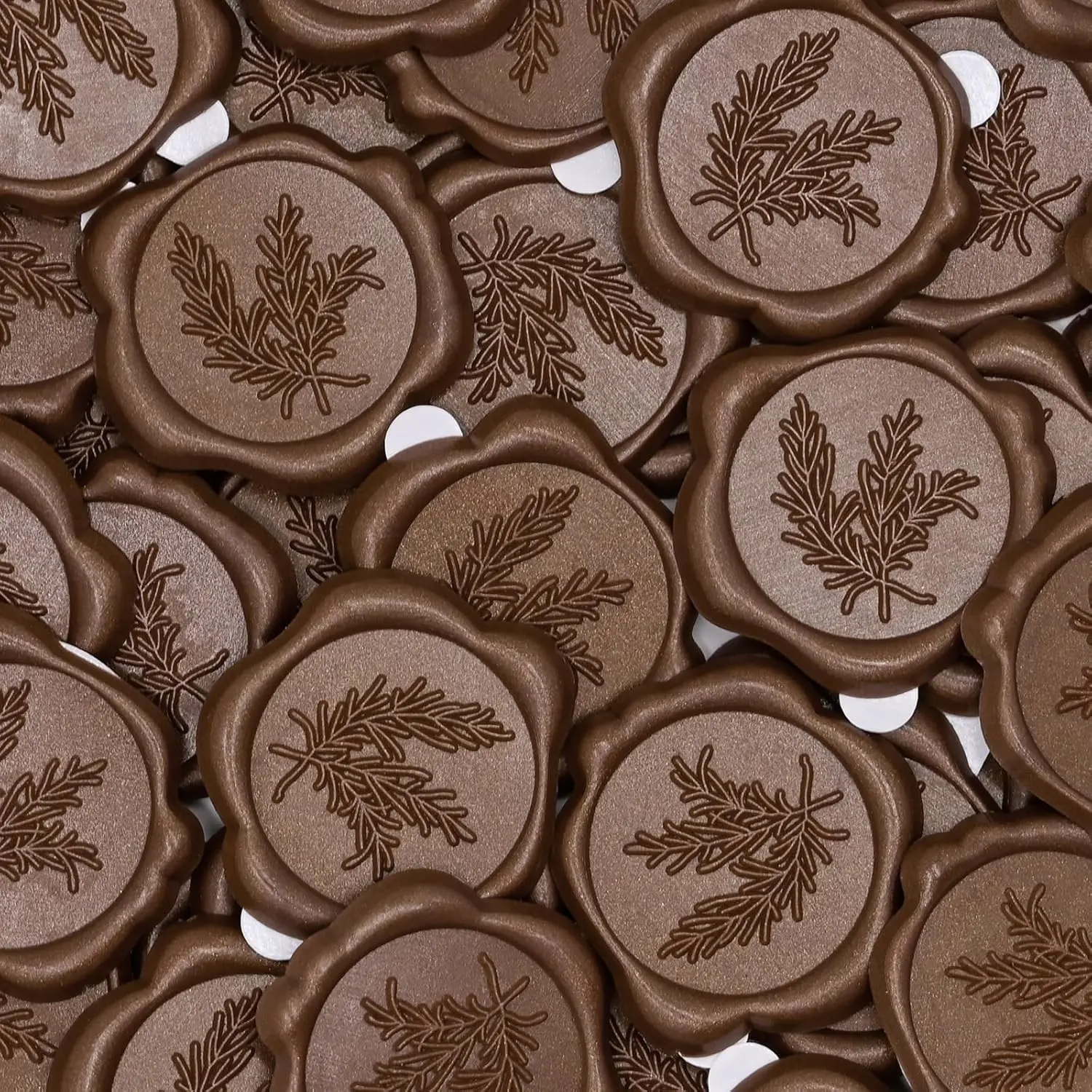 Wax Seal Stickers for Envelope Seals, 25pc Chocolate Brown Self-Adhesive Wax Stamp Stickers for Wedding lnvitations, Cards Envelopes Seal
