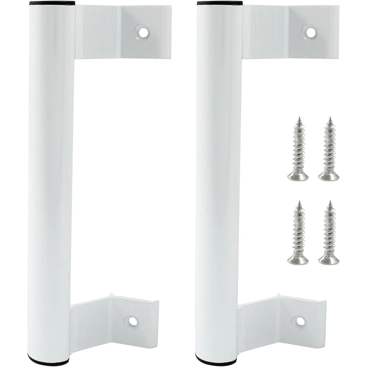 Sliding Door Handle, White, 2 Pack, 8 Inch |  Alloy, Fits 6-5/8 in Mounting Holes, For Patio Glass Door, For Barn Door