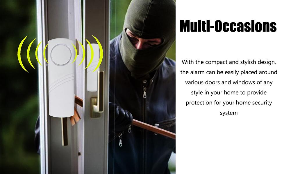 6 Pack Door Window Alarm, Burglar Sensor, Loud Door Alarms for Kids Safety, DIY for Home Security, Office Protection,Shopping Store AAA Battery 6 Pack Door Window Alarm, Burglar Sensor, Loud Door Alarms for Kids Safety, DIY for Home Security, Office Protection,Shopping Store AAA Battery