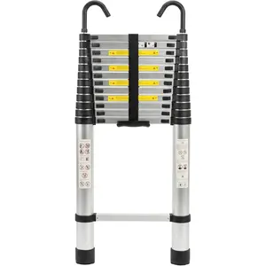 Telescoping Ladder 16.5 FT |  Lightweight Extension Ladder with  Hooks | Heavy Duty 330lbs Max Capacity Multi-Purpose Telescopic Collapsible Ladder for , RV or Outdoor Work