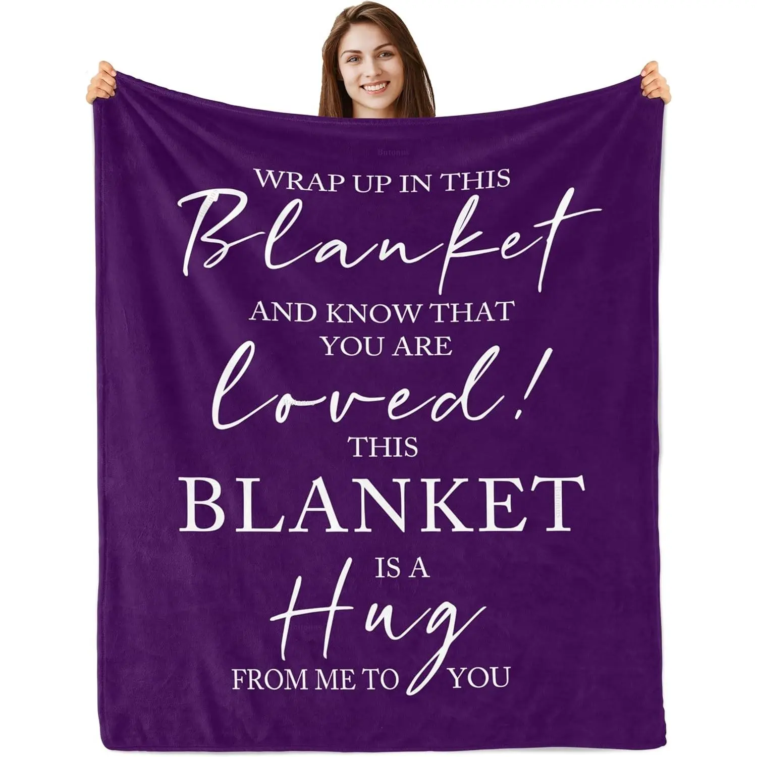 Get Well Gifts for Women After Surgery, Blanket for Woman, Thinking of You Gifts for Women, Inspirational Encouragement Healing Purple Hug Blanket 60"X50"