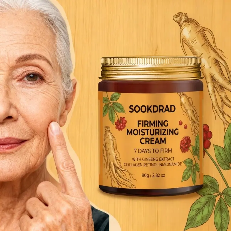 Compact Moisturizing Cream, Collagen, Ginseng Extract, Elastic Smooth, Face Neck, Women, 80g, All Skin Types, Daily Skincare