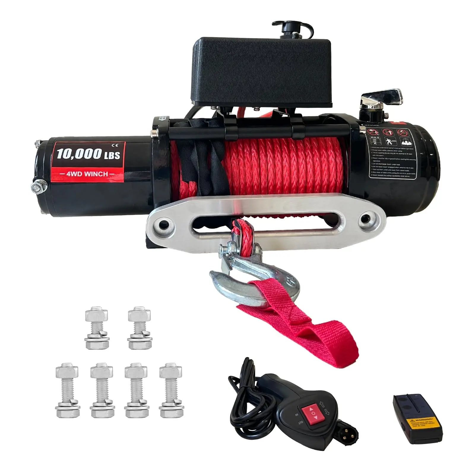 Garvee 10000lbs Electric Vehicle Winch with Waterproof IP67 Rating, 85ft Synthetic Rope, Wireless Handheld Remote, 12V Power for Towing UTV and Off-Road Vehicles