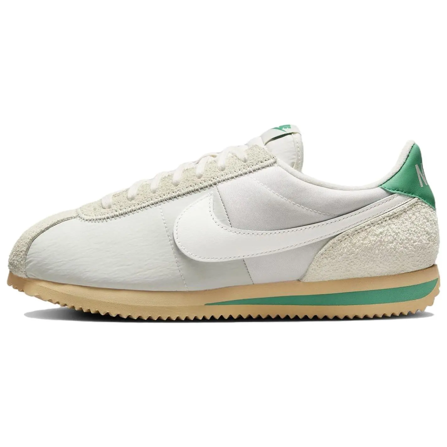 Nike Cortez Men's Low-Top Casual Running Shoes with Slip-Resistant Design in Beige and Green Verifiable, with credentials and supporting global authentication