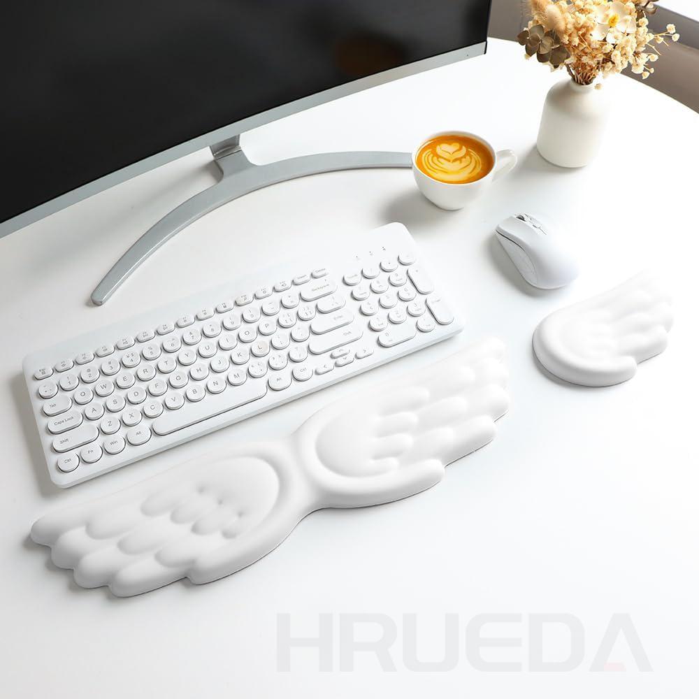 Mechanical Keyboard Mouse Wrist Rest Computer Keyboard Laptop Angel Wing Memory Foam Mouse Cushion Support Pad Wrist Support