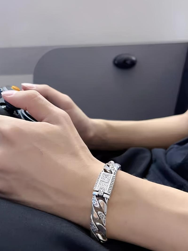 Vintage Punk Style Stainless Steel Bracelet for Men Fashion Jewelry for Party Daily Decor Trendy All-match Exquisite Jewelry Birthday Gift