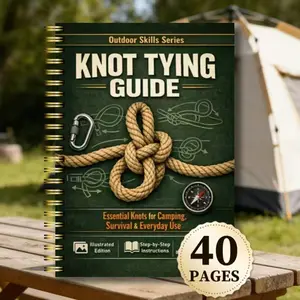 Knot Guide Booklet, 40 Pages Rope Knot Manual, Outdoor Skills Series, Essential Camping & Hiking Reference, Practical Knotting Instructions