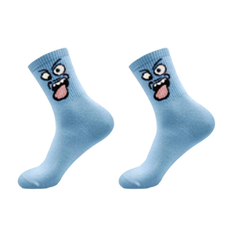 5/10PAIRS Men's Funny Embroidered Crew Socks, Colorful Expression Mid-Calf Socks for Casual Daily Wear