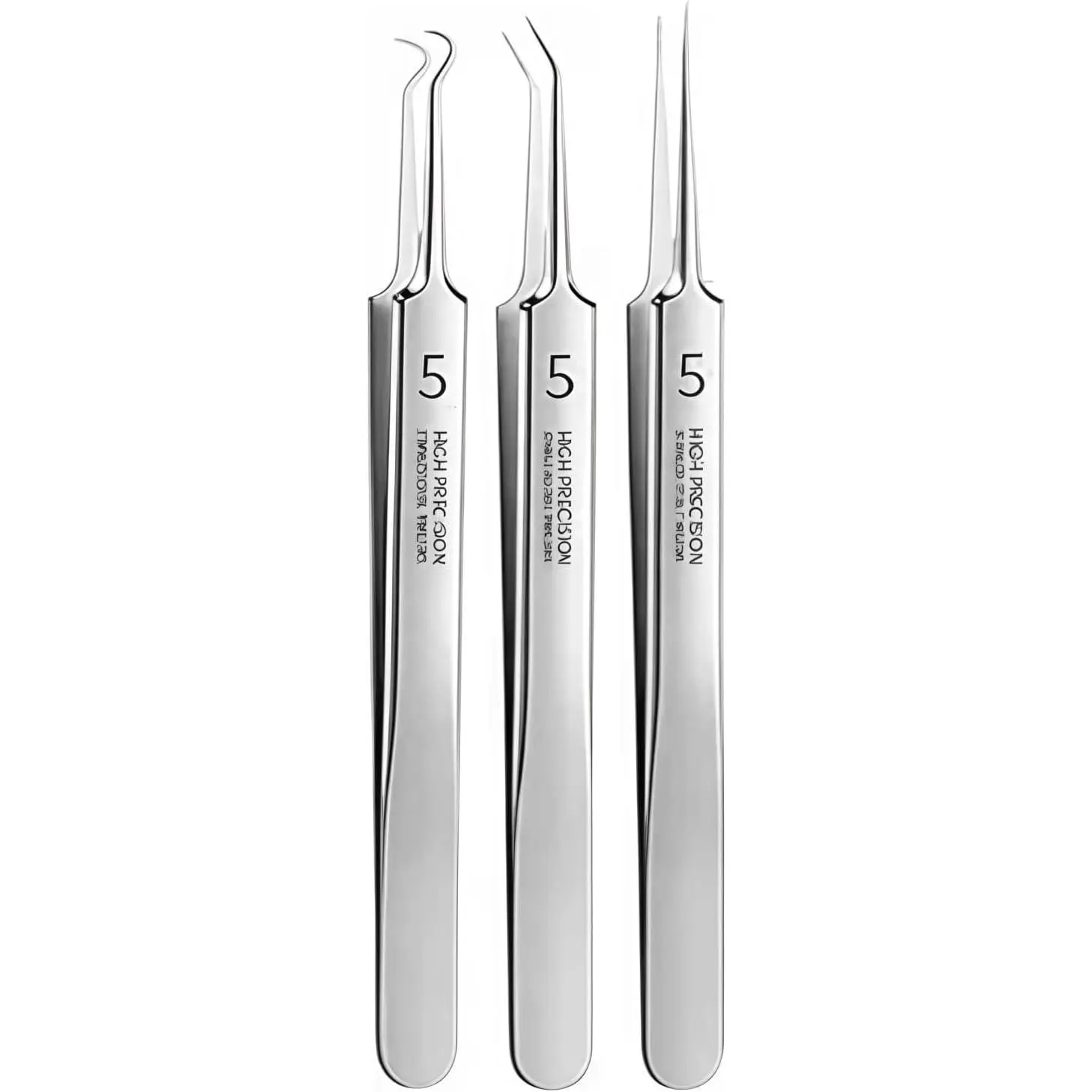 3Pcs Professional Blackhead Tweezer Professional Facial Blackhead Remover Tweezers Precision Extractor Acne Removal Kit Pimple Popper Tool with Storage Box, Facial Care Tools, Beauty Tools