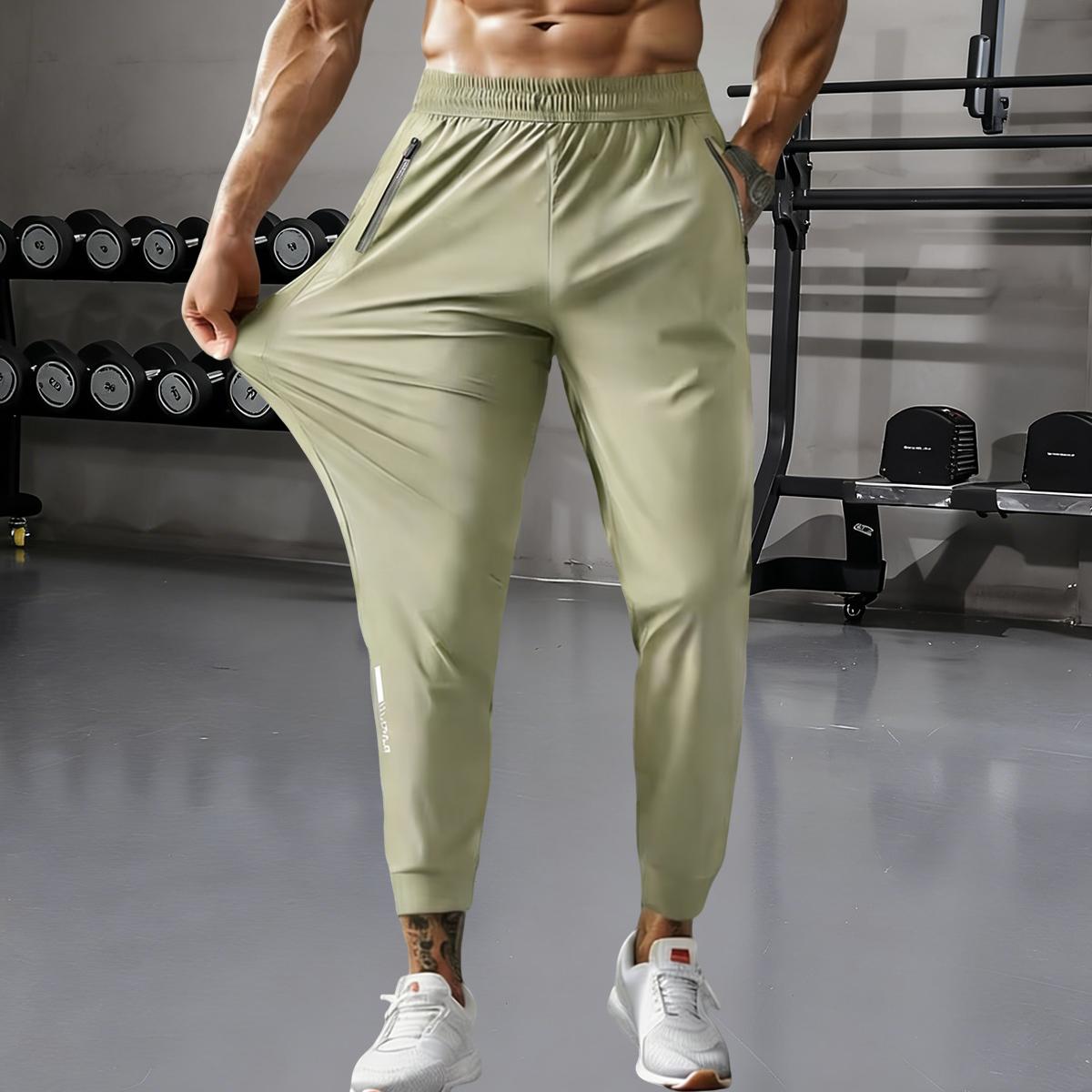4-Pack Men's Stretch Joggers - Men's breathable ice-feeling high-stretch fabric sweatpants, suitable for daily sports wear | Light and breathable gym wear | Active pants for men, spring and summer fashion choice