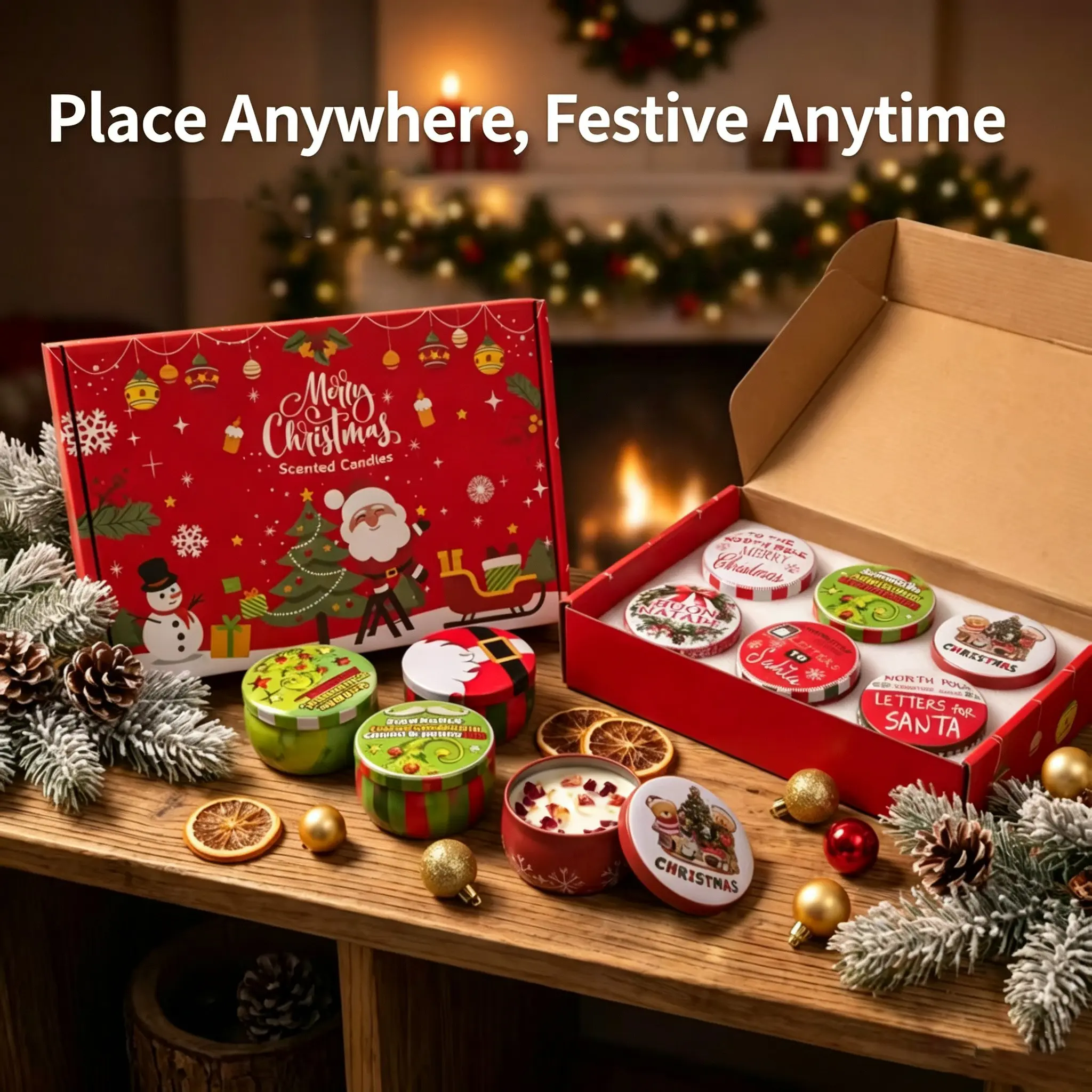 12 PCS Christmas Scented Candles Gifts for Women, Soy Wax Aromatherapy Candles with Essential Oils, Stress Relief Home Fragrance Candles for Bath, Yoga, Christmas Thanksgiving Gift