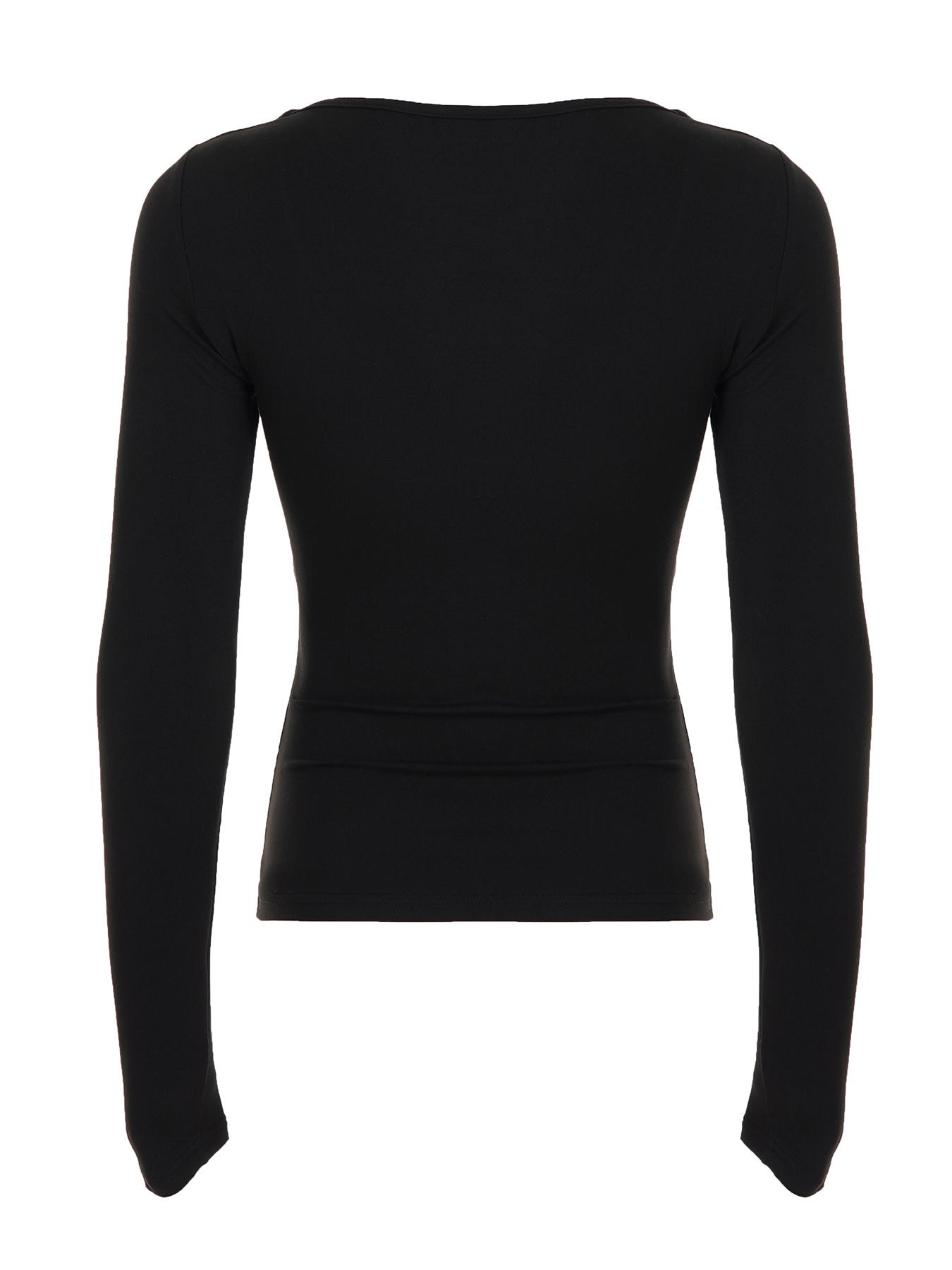 Vintage Floral Print Cross V Neck Slim Fit Long Sleeve T-Shirt for Women, Casual Fashion Top, Perfect for Daily Wear