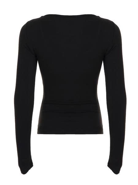 Vintage Floral Print Cross V Neck Slim Fit Long Sleeve T-Shirt for Women, Casual Fashion Top, Perfect for Daily Wear