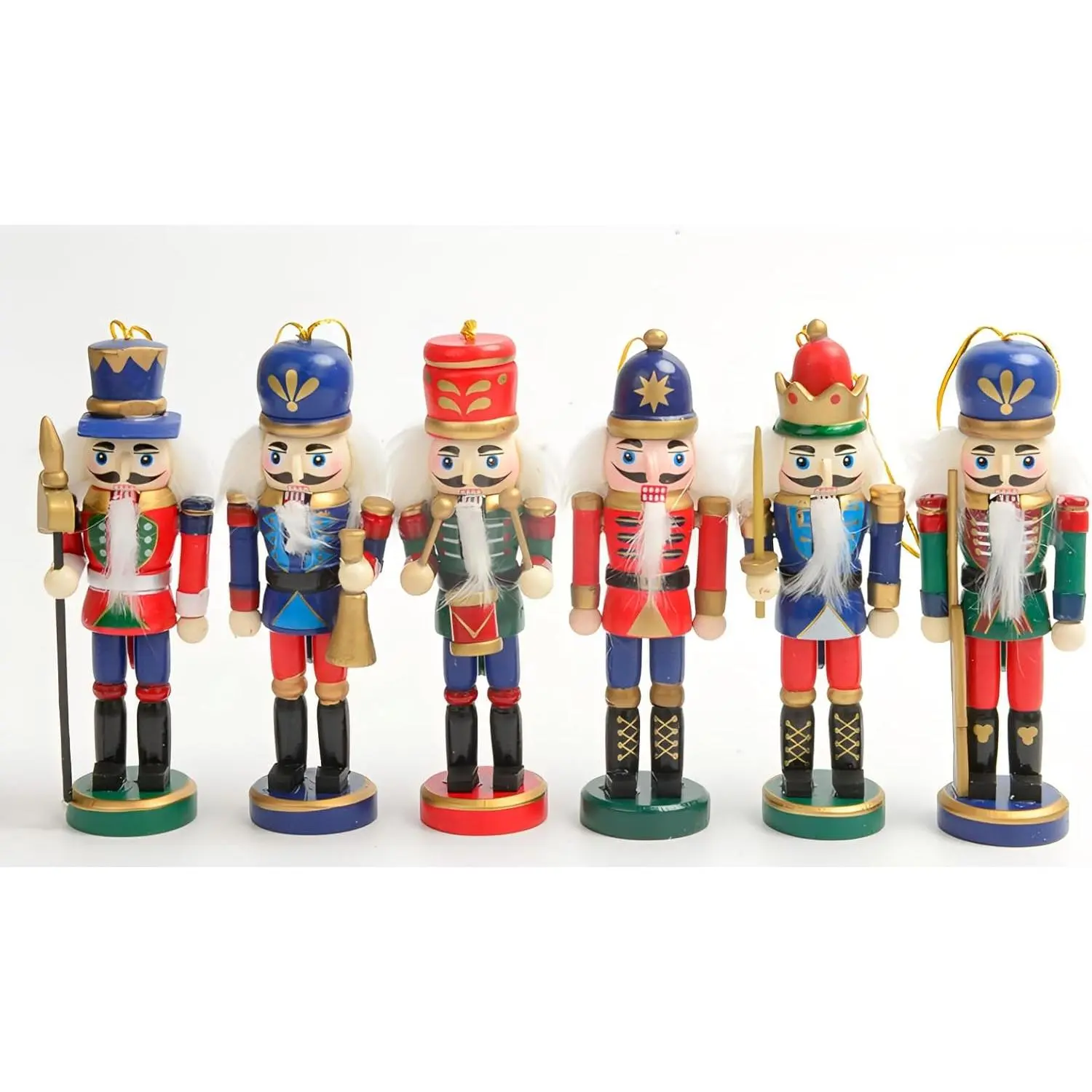 12 PCS Christmas Nutcracker Ornament Set, 5Inch Nutcracker Figures with Opening Mouths Christmas Decorations for Christmas Tree, Table Decor (4.7Inch-12PC-C)