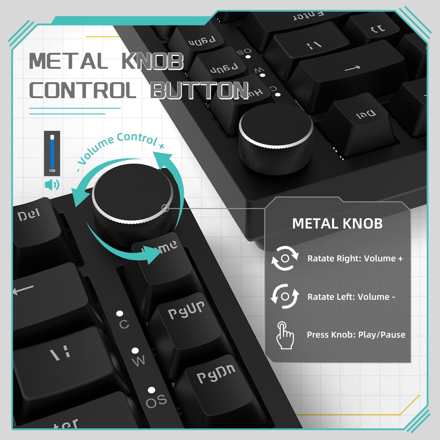 AJAZZ AK820 Wired Mechanical Keyboard, Hot Swappable Keyboard, Side Engraved Keycap Keyboard, Full Key Hot Swap Gasket Structure Keyboard, Gasket Mount Keyboard, Gaming Keyboard for Gaming, Computer Game Hardware, PC Gaming Keyboards