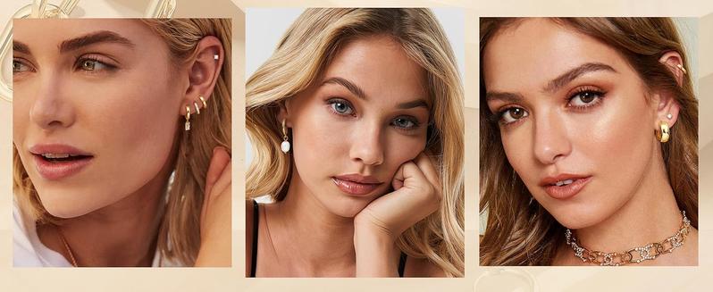 Dazzle with this 13 Pair Set of Trendy Gold Hoop Earrings for Women -14K Gold Plated, Hypoallergenic and Perfect Gift for Girls