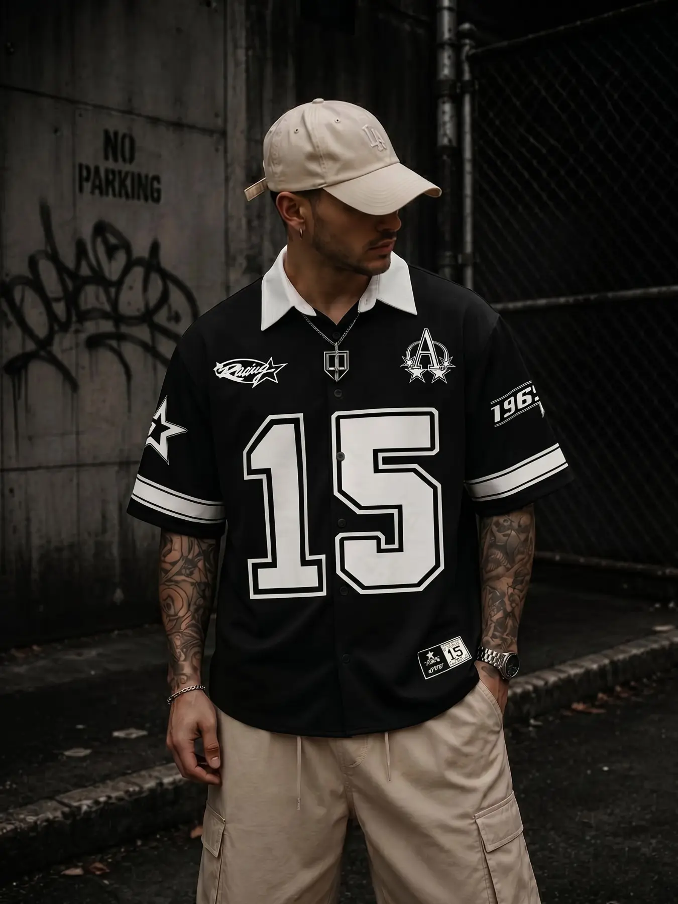 Unisex Vintage Varsity Baseball Jersey Shirt Oversized Loose Fit Retro 1967 Sleeve Label Graphic Button Up Collared Sports Top Soft Casual Street Shirt For Basketball Party Urban Layering Workout Outfit