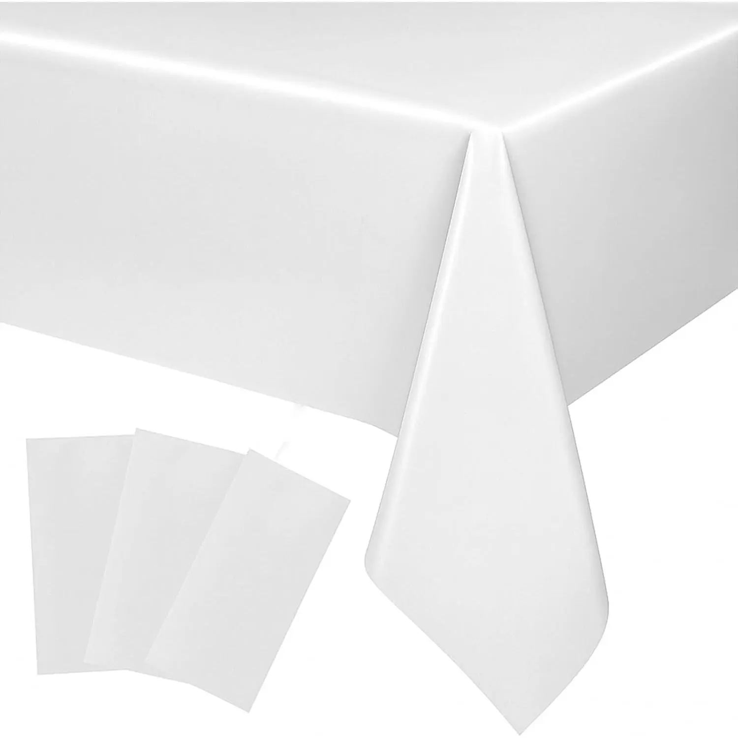 3 Pack White Plastic Tablecloths 54x108 inch Disposable Rectangle Table Cloth  Tablecloth for Events Parties Wedding Outdoor Picnic