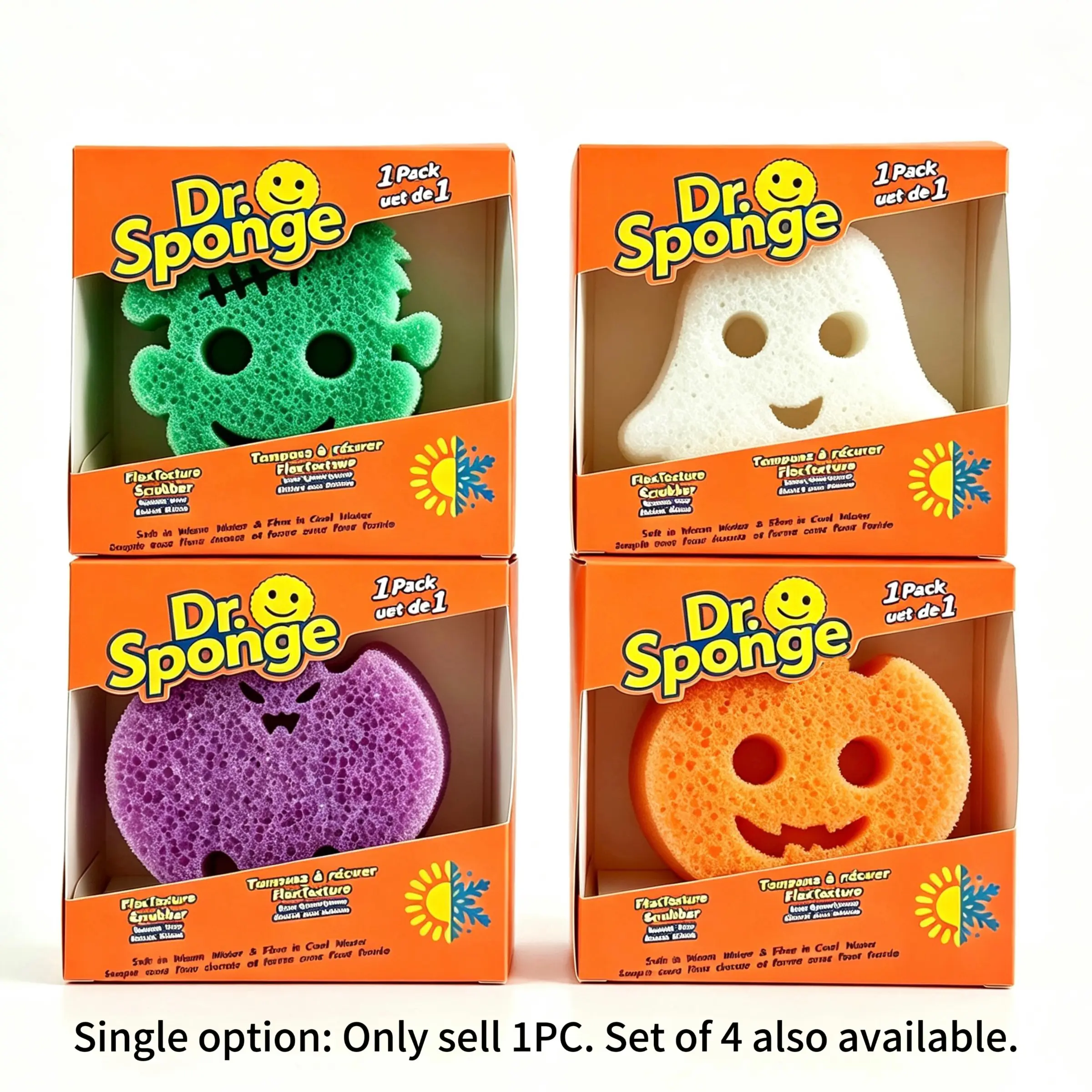 Hallowen Cleaning Sponge, Multi-Use Kitchen & Bathroom Scrub Sponge for Household Cleaning