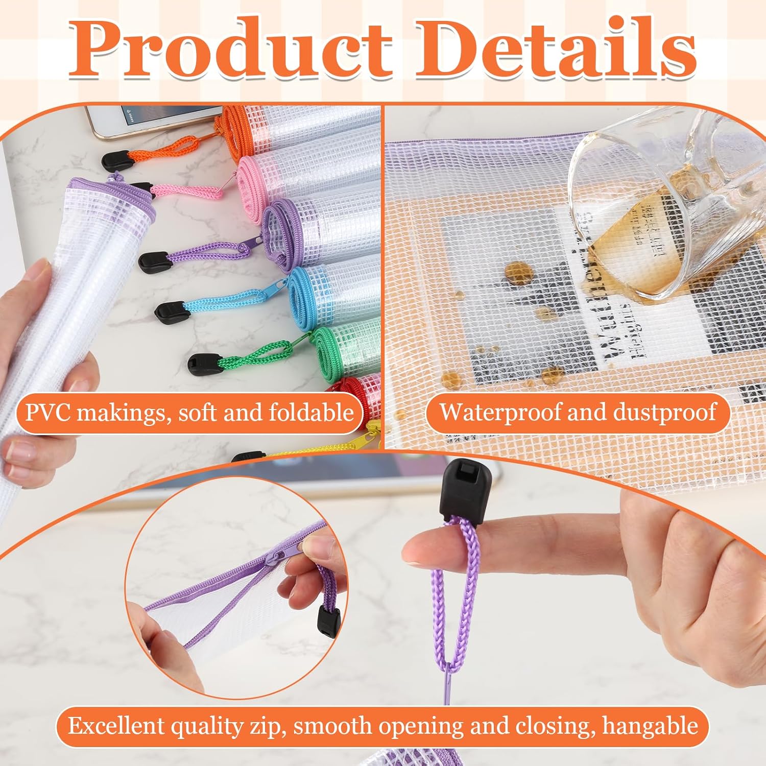 15Pack Document Wallets 8 Sizes Mesh Document Bags, Document Folder with Zip, Zip Bag for Documents, Receipt, Paper, Examination Sheet, Cosmetics - Home Improvement.