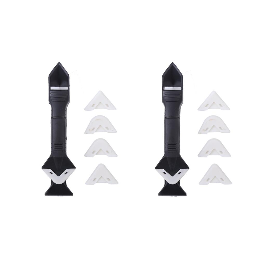 Multi-Functional Grout Scraper Tool Set, Includes Plastic Caulk Remover & Edge Trimming Knife, Easy Glass Sealant Application