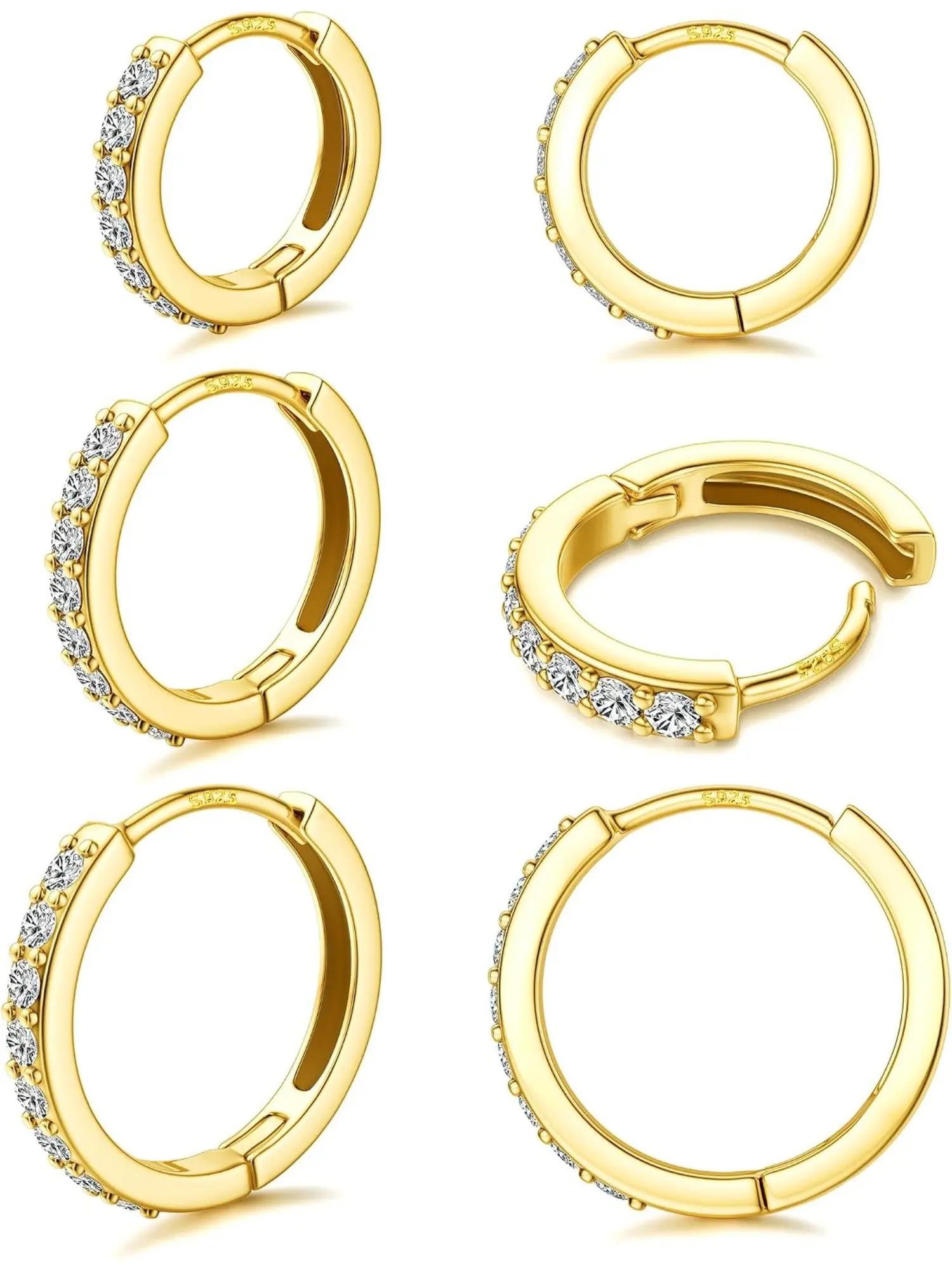 Sleeper Huggie Hoops for Women, Hypoallergenic Silver Post Mini Earrings, Lightweight Cartilage Jewelry