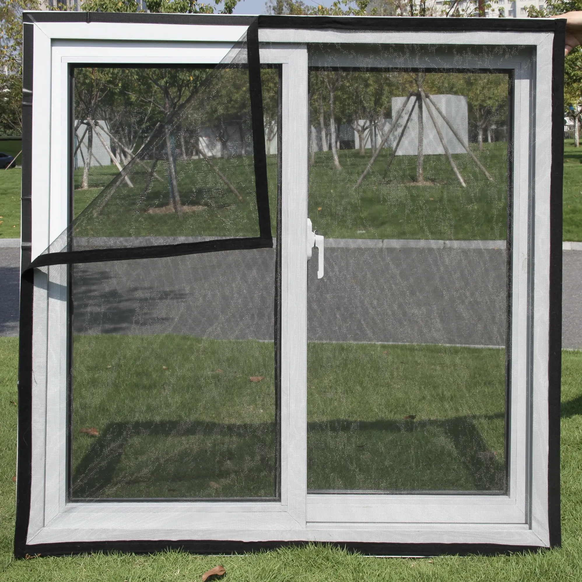 Reusable No-Drill Window Insect Screen, Dual-Side Nano PP Mesh Mosquito Net, Breathable Child-Safe Fly Protection, DIY Adjustable Fit